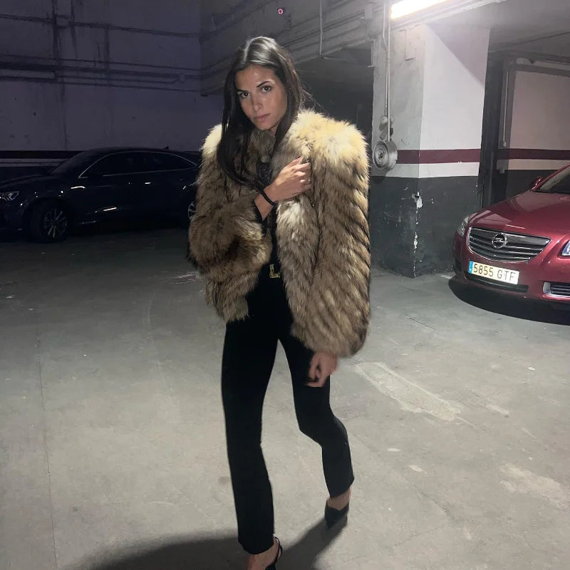 Faux Fur Solid Warm Jacket Street Coat