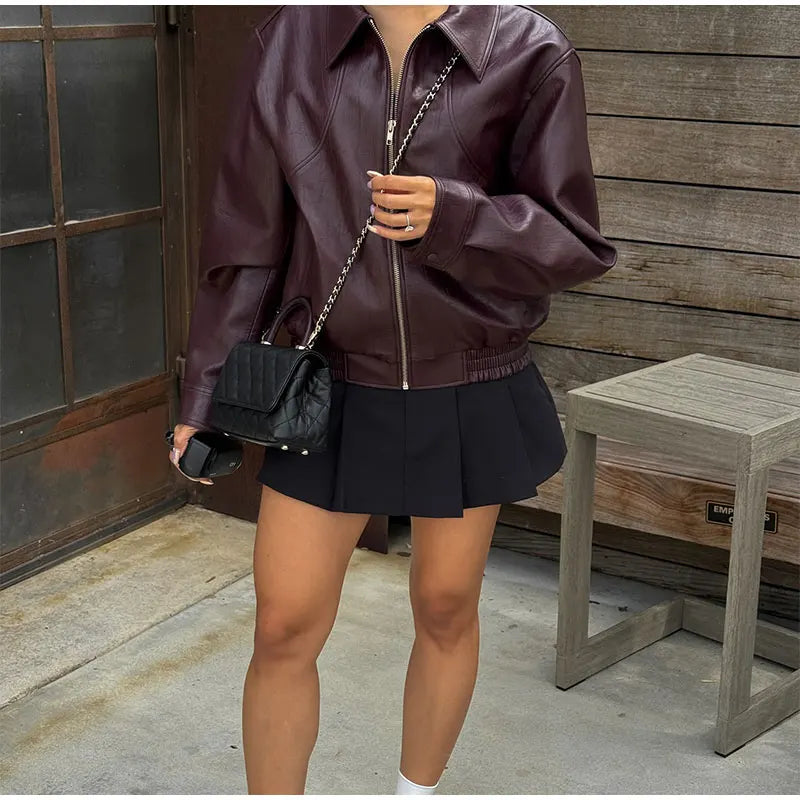 Leather Jacket Vintage Coat